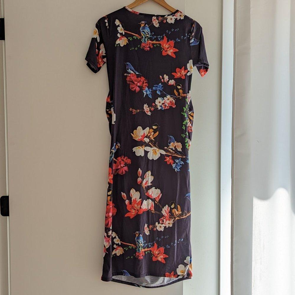 Bluebelle Maternity short sleeve bodycon dress in floral Size Medium US 10 UK 14 - Picture 3 of 4